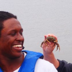 student with crab