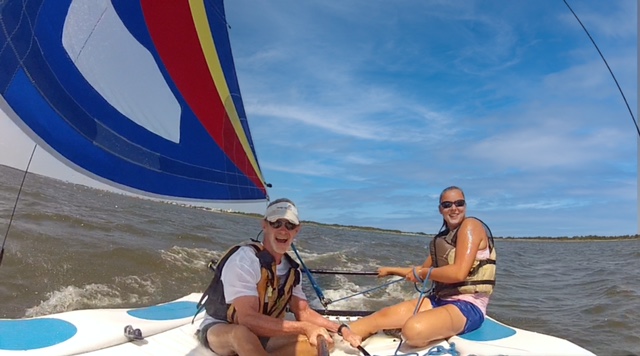Katie & Jim sailing small